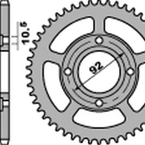 PBR zadní řetězové kolo 4432 45 F YAMAHA TZR 50 RR / X-POWER '03-'09 (JTR1078.45) (ŘETĚZ 420) (STD.-2) (MADE IN ITALY) Poslední Šance